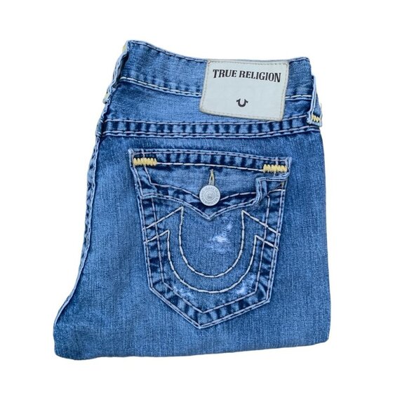 True Religion Jeans Size 33 RICKY FLAP T Blue - Picture 2 of 10